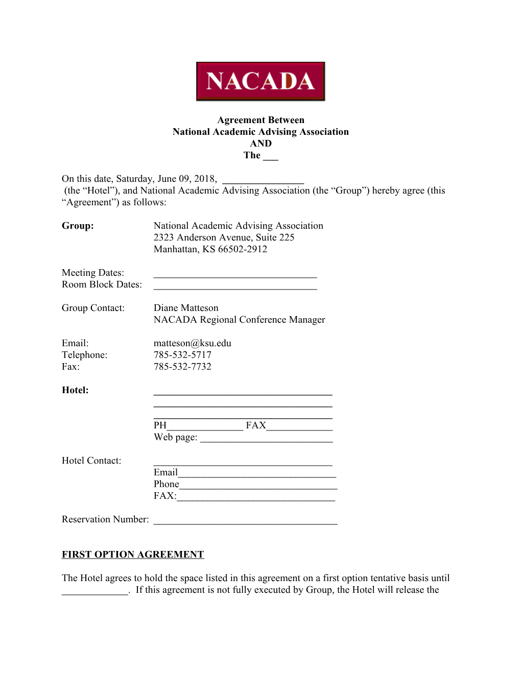 NACADA Contract Clauses