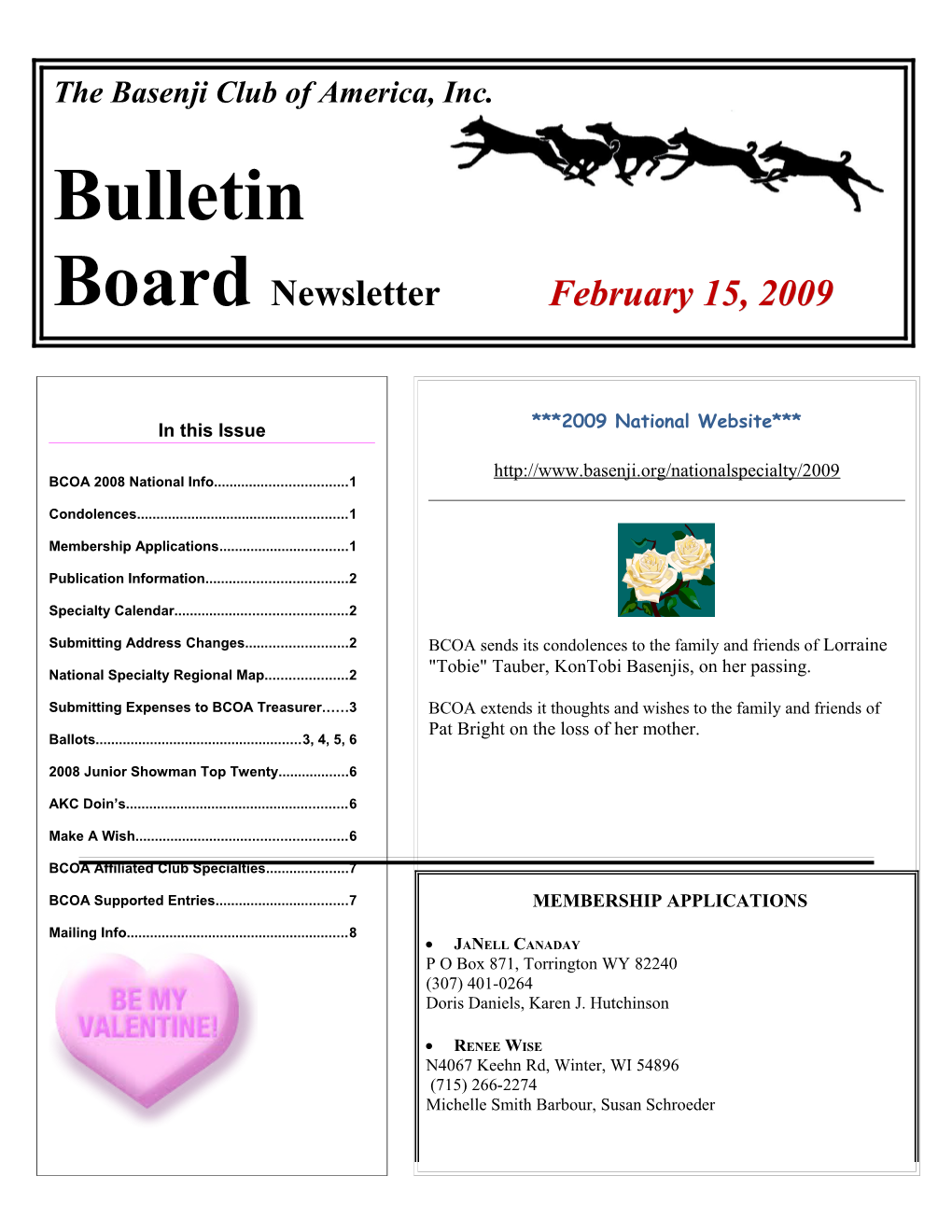 Page 5 Bulletin Board Newsletter October 20, 2007 s1