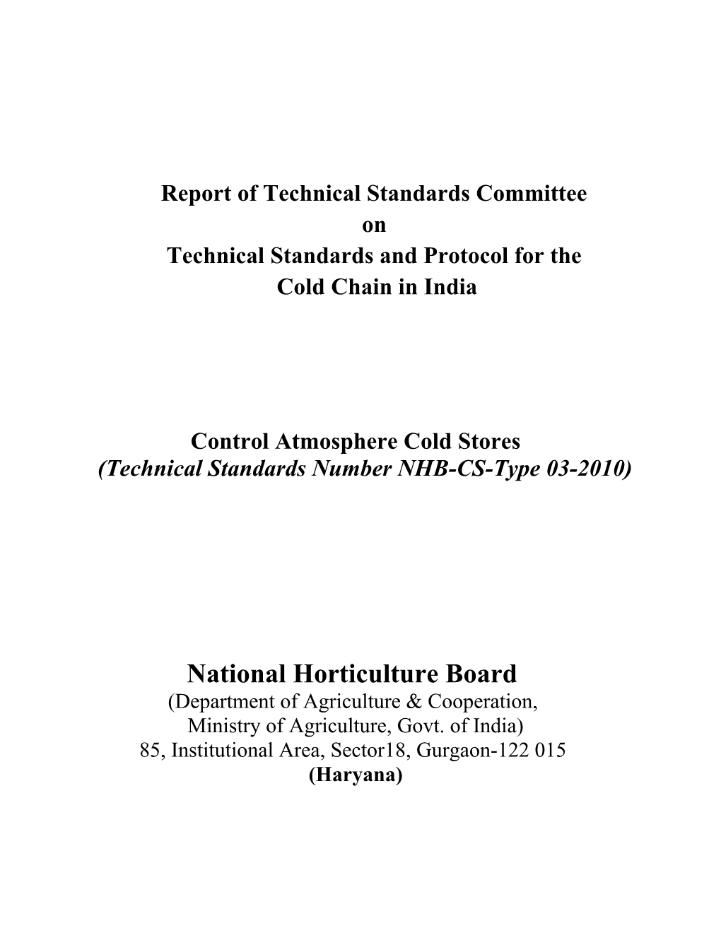 Report of Technical Standards Committee