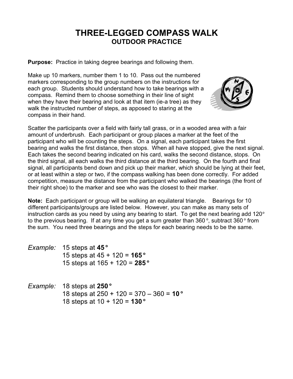 Schoolyard Compass Game