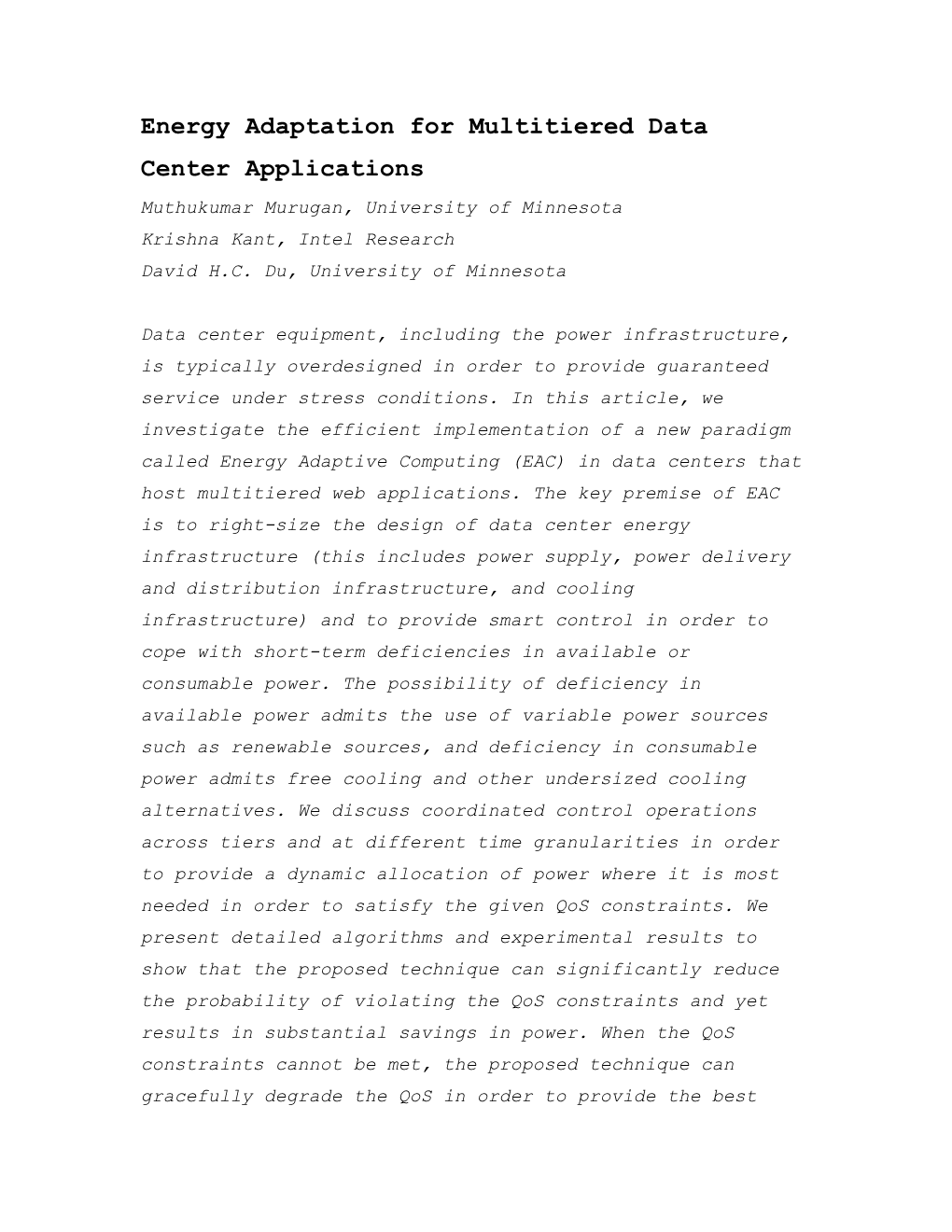 Please Use This Manuscript Template When Developing Your Intel Technology Journal (ITJ) Article