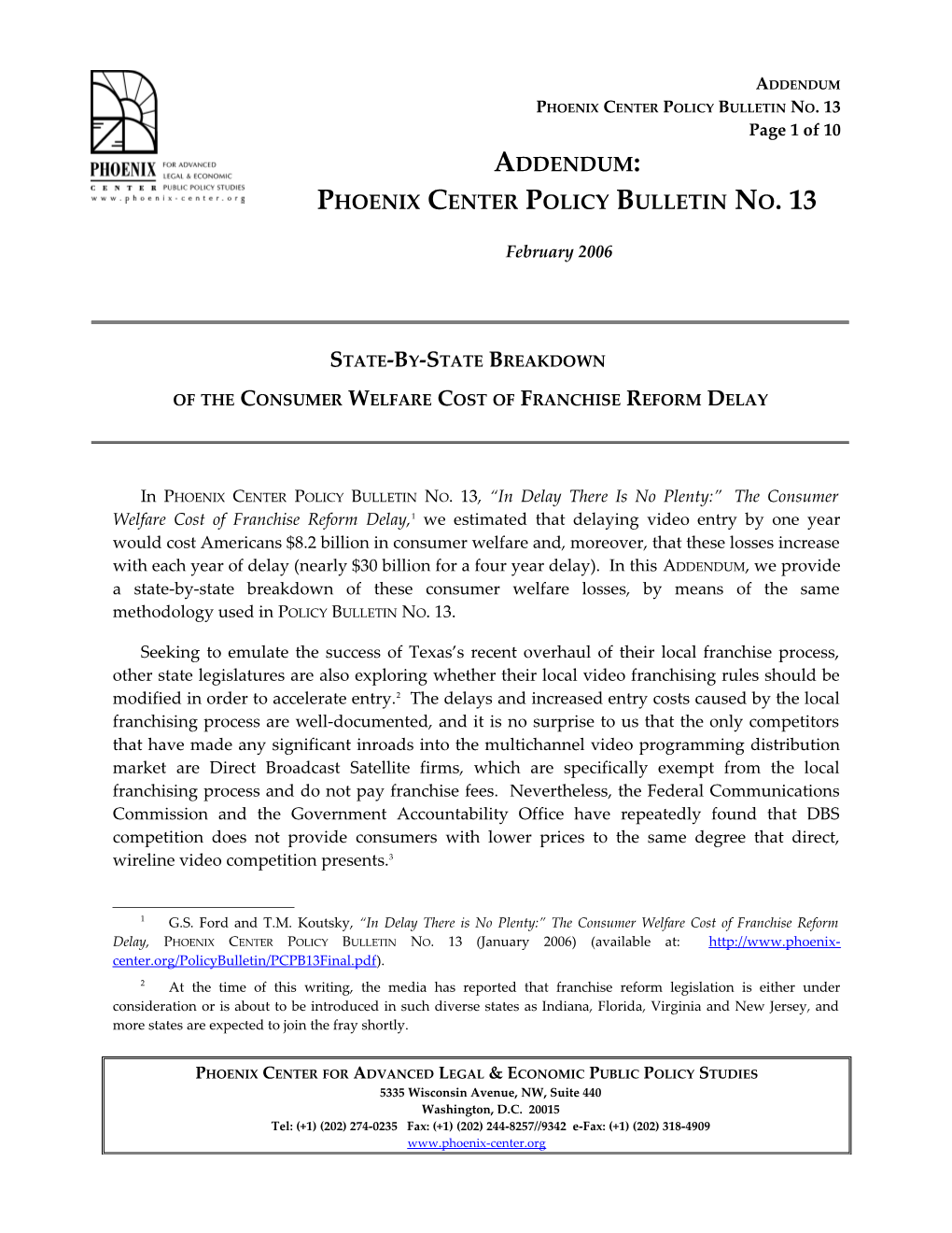 Phoenix Center Policy Bulletin No. 13