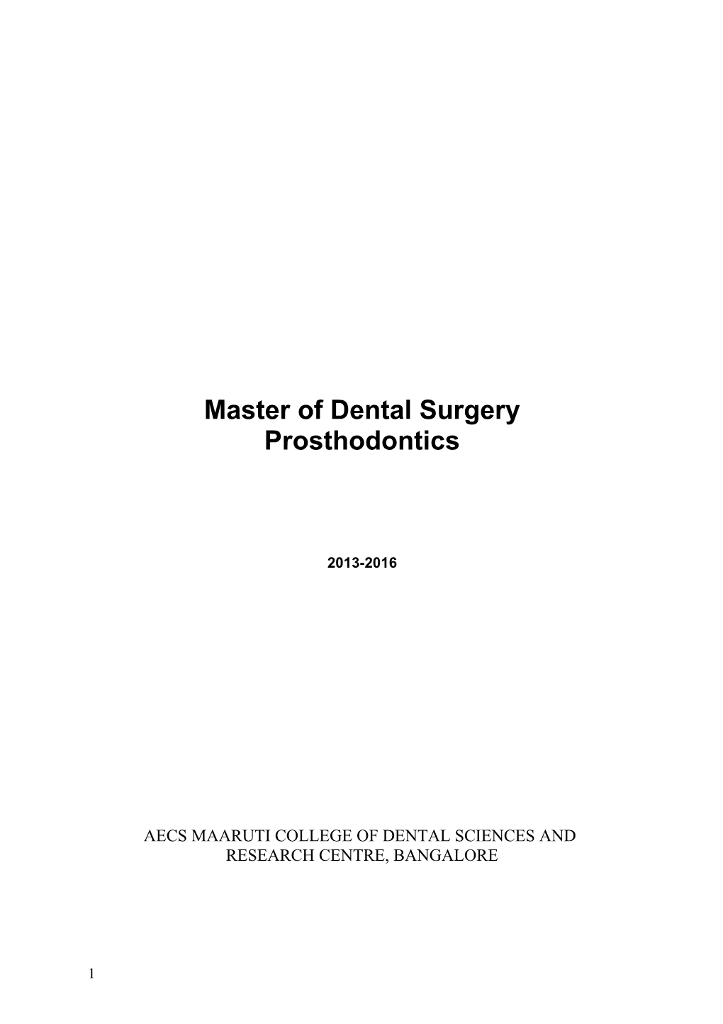 Master of Dental Surgery