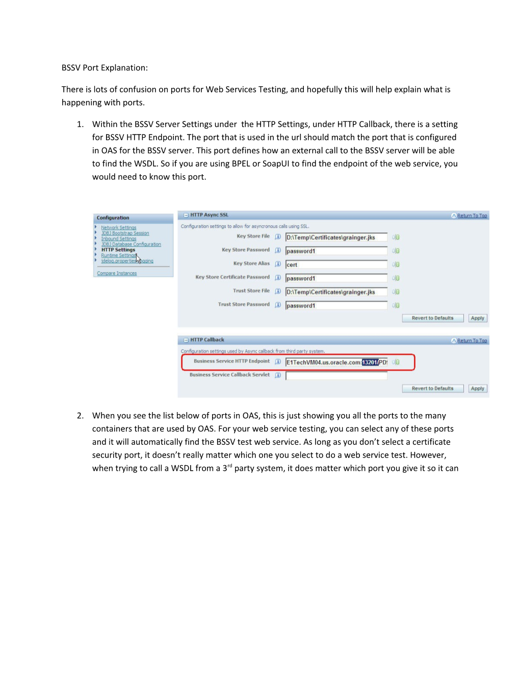 BSSV Port Explanation