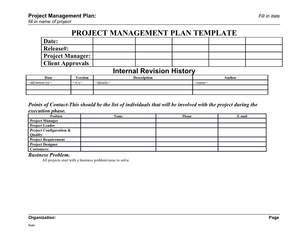 Project Management Plan s2