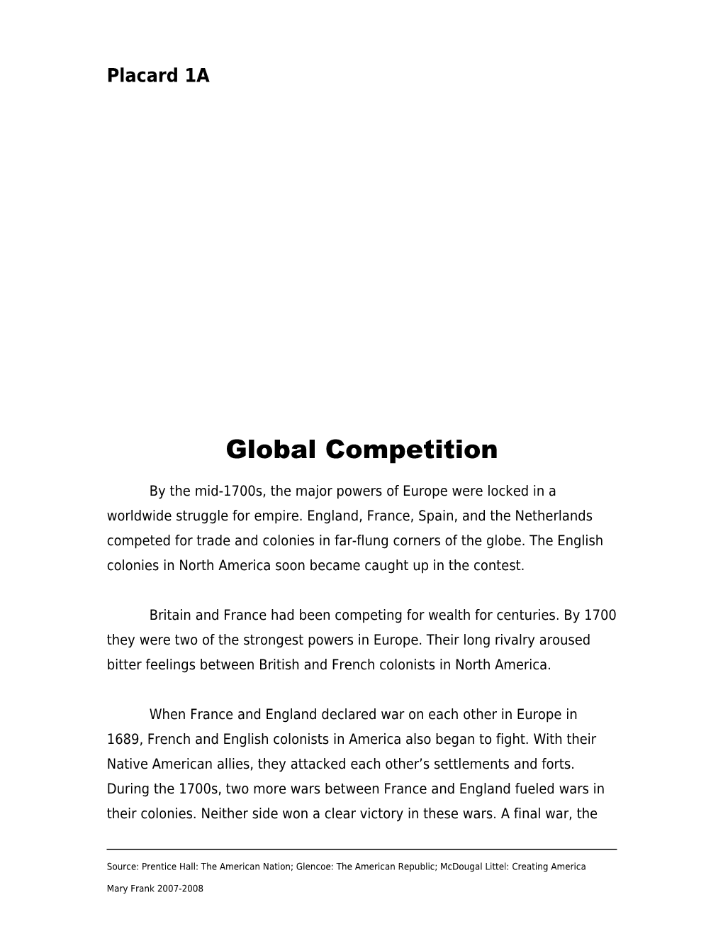 Global Competition