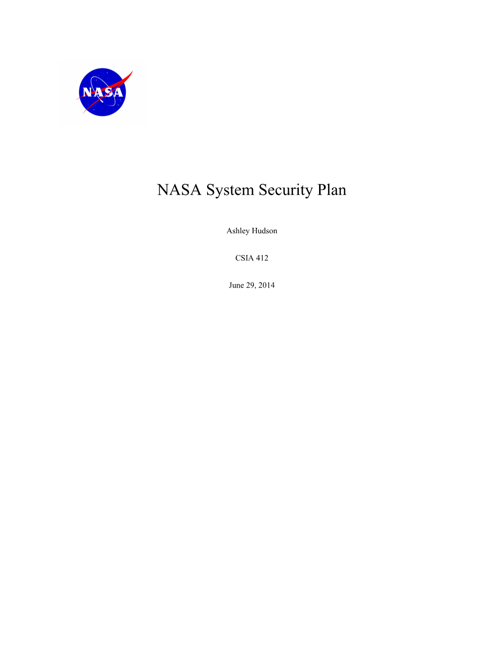 NASA System Security Plan