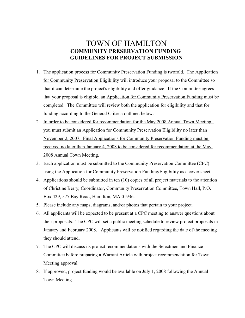 Town of Hamilton