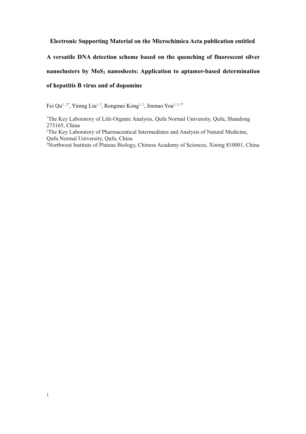 Electronic Supporting Material on the Microchimica Acta Publication Entitled