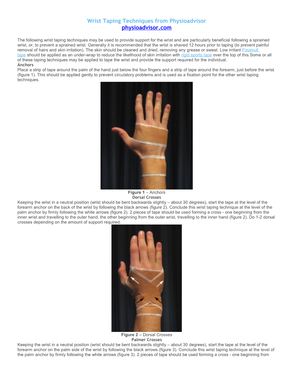 Wrist Taping Techniques from Physioadvisor