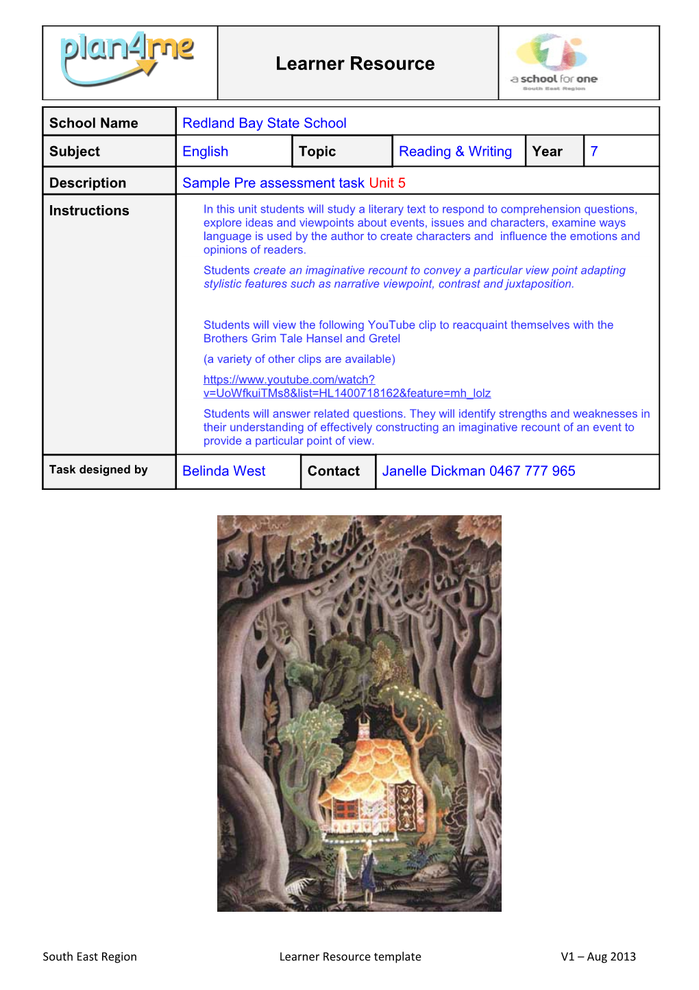 South East Region Learner Resource Template V1 Aug 2013 s1