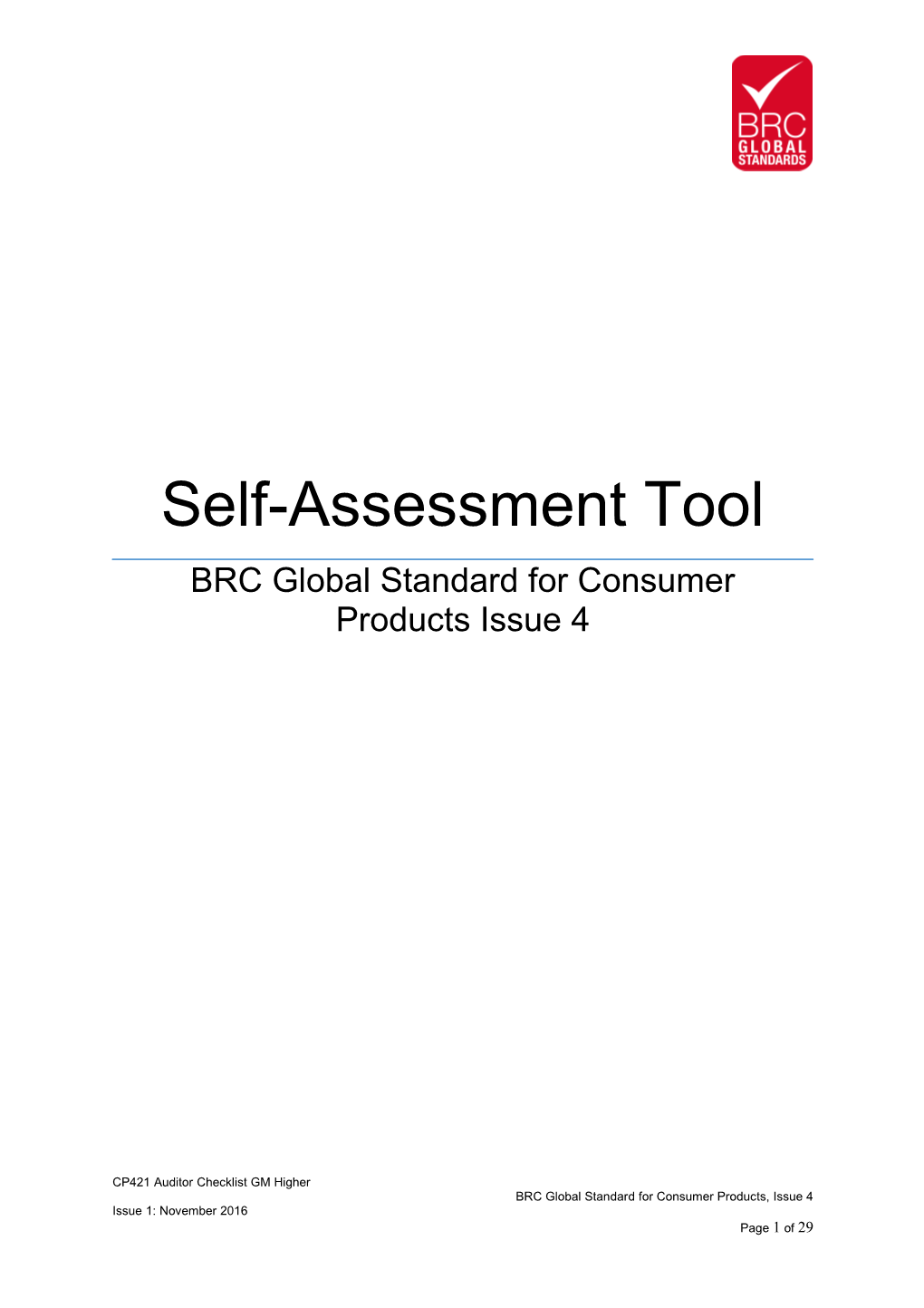 Self-Assessment Tool