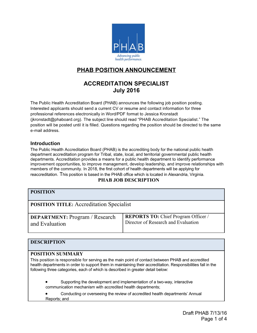 Phab Position Announcement