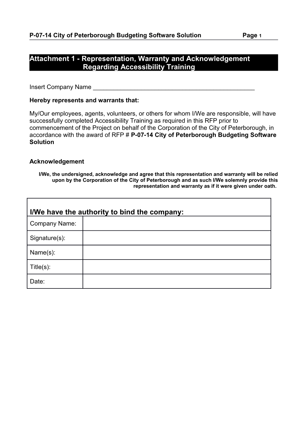 Section 00003, Table of Contents