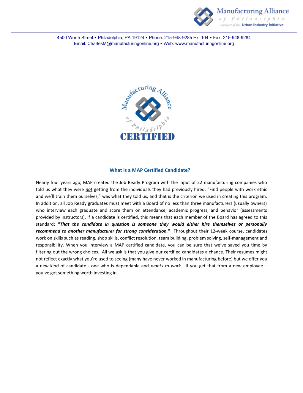 What Is a MAP Certified Candidate?