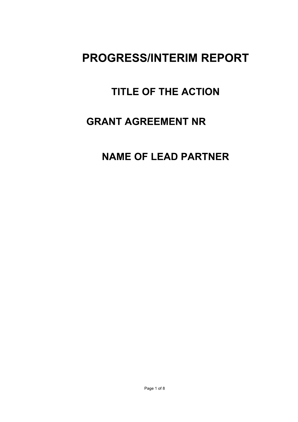 Grant Agreement for an Action