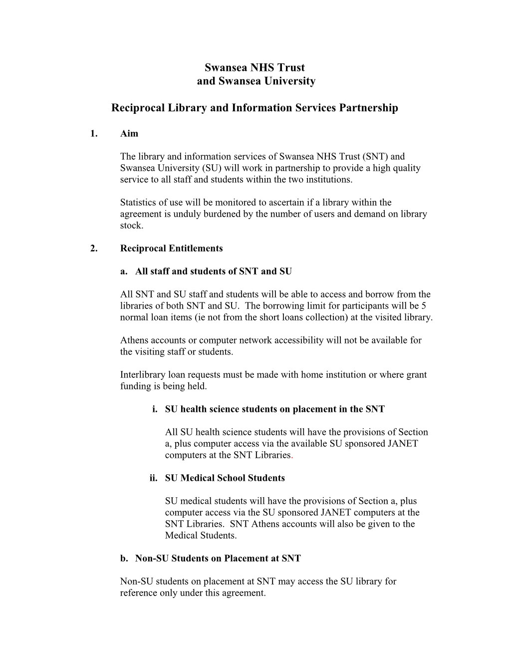 Reciprocal Library and Information Services Partnership