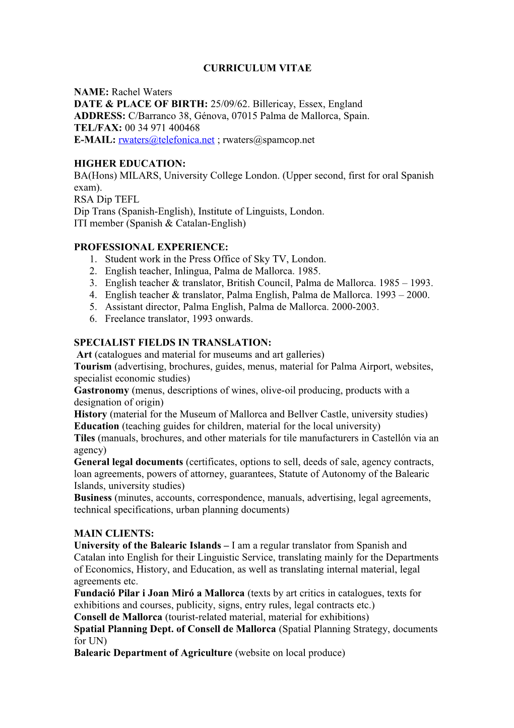 Curriculum Vitae s265