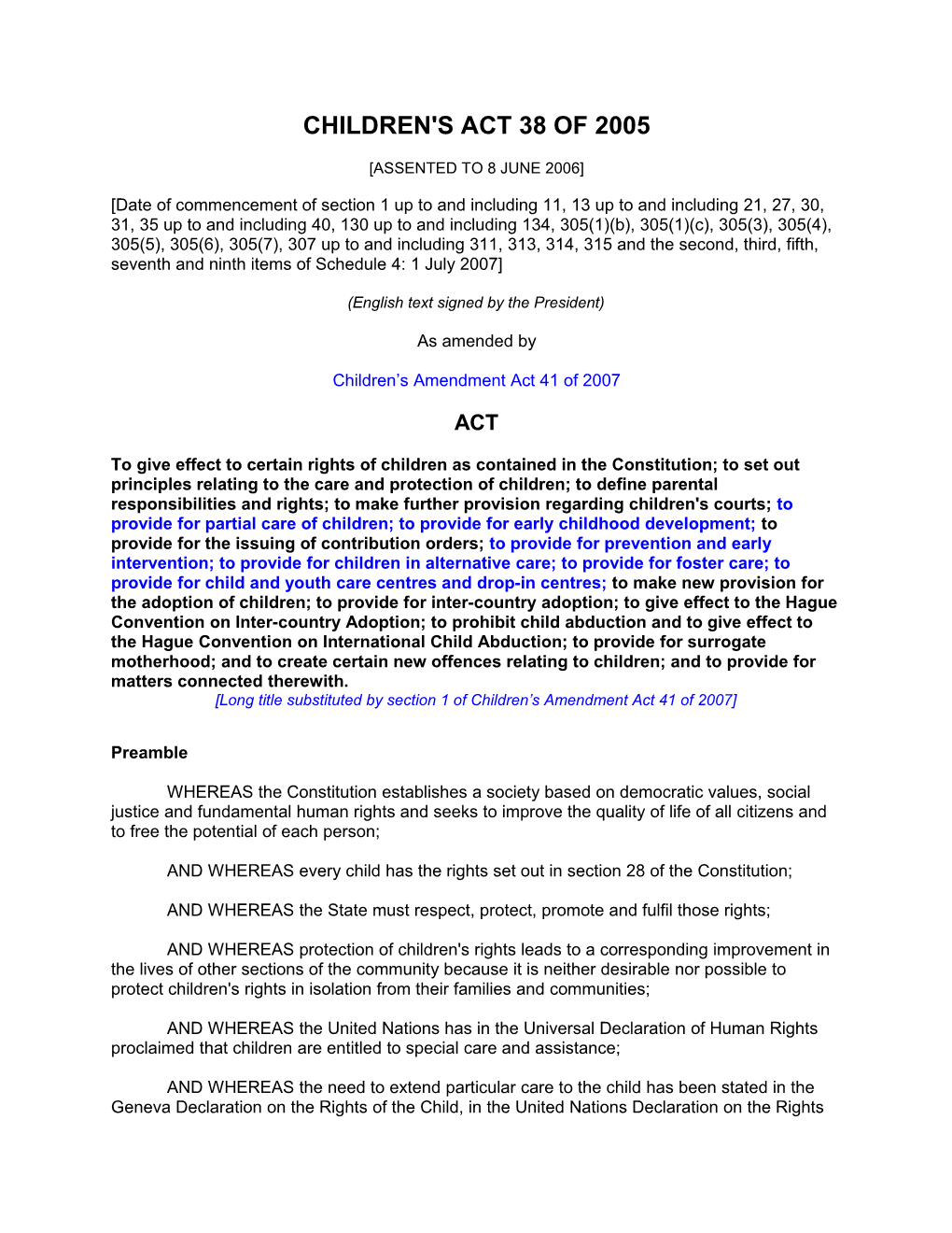 Juta's Statutes of South Africa (As at 30 March 2007)