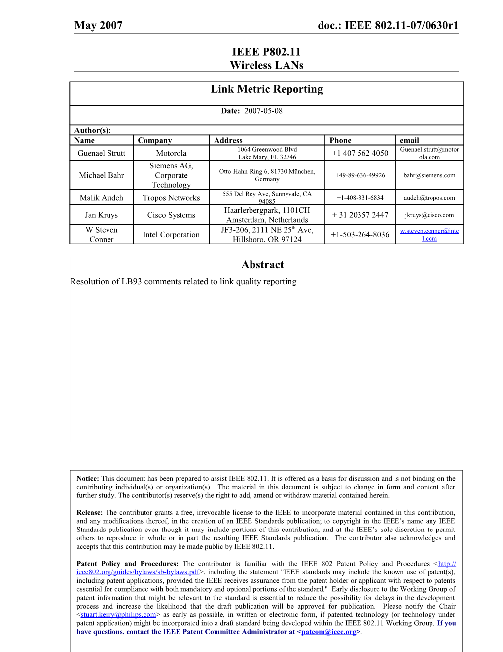 Local Link State Reportis Generalized to Any Metric of Any Length