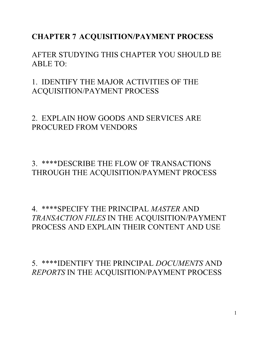 Chapter 7 Acquisition/Payment Process