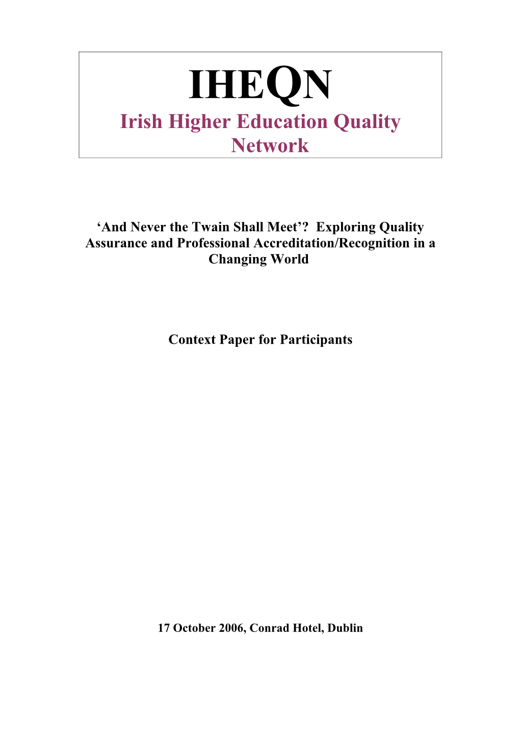 Irish Higher Education Quality Network