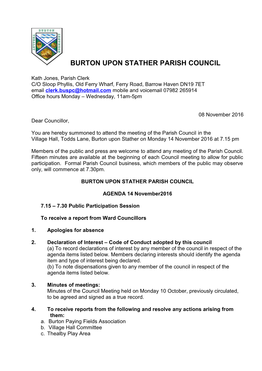 Burton Upon Stather Parish Council