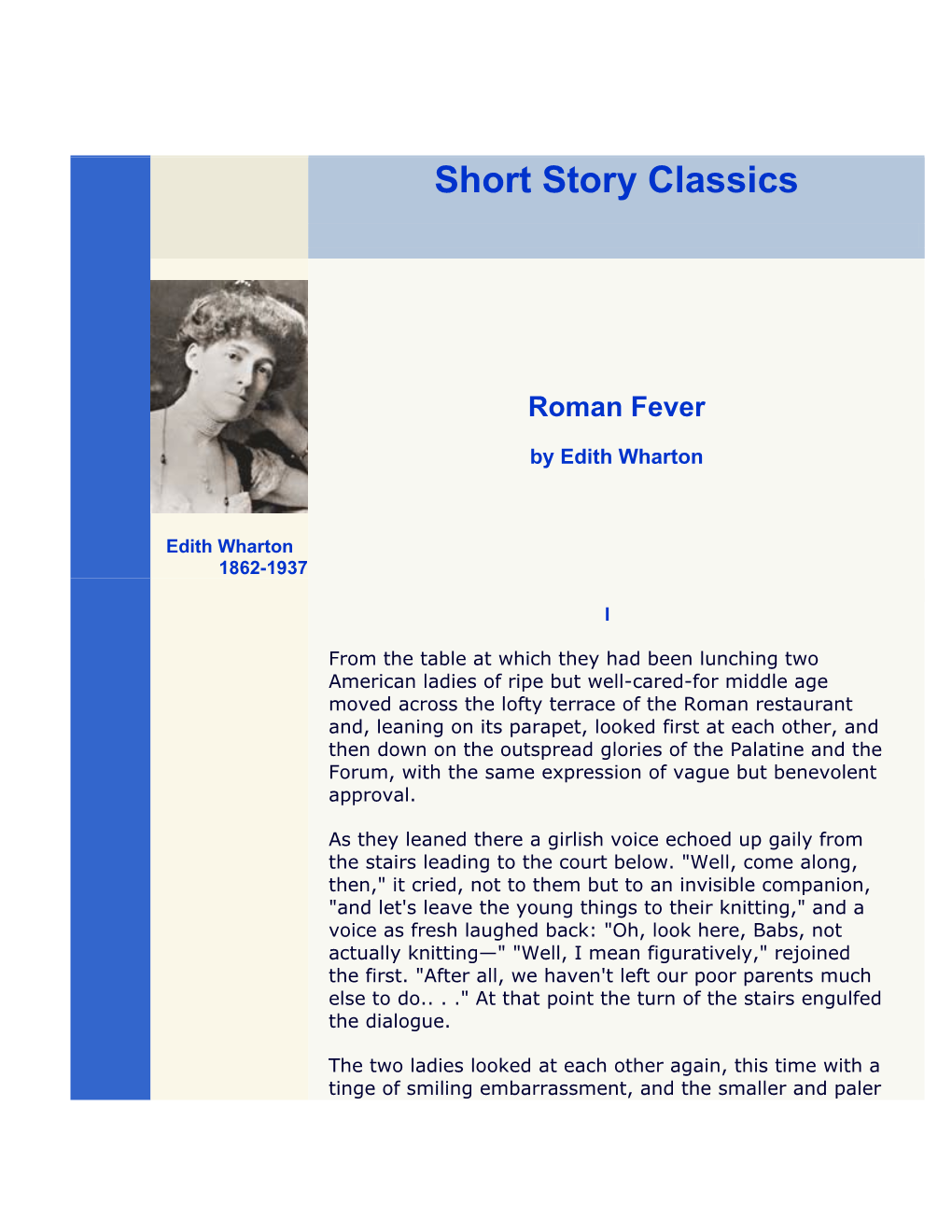 Short Story Classics s1