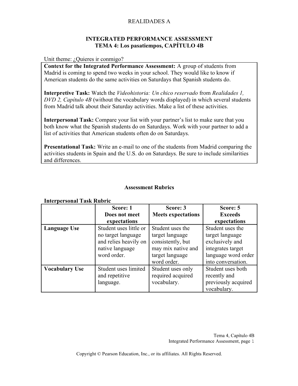 Integrated Performance Assessment s1