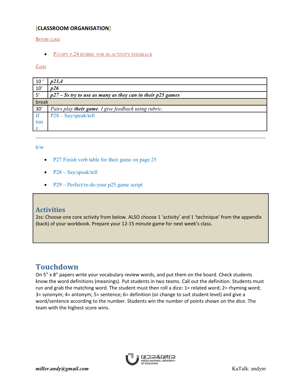 P/Copy P.24 Rubric for Ss Activity Feedback