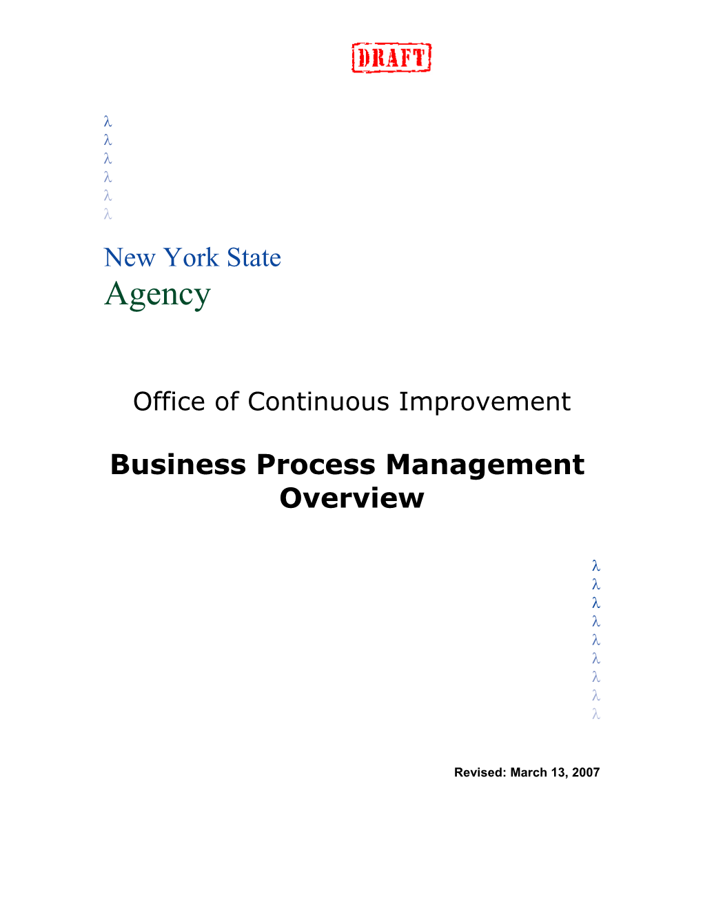 Business Process Improvement/Reengineering