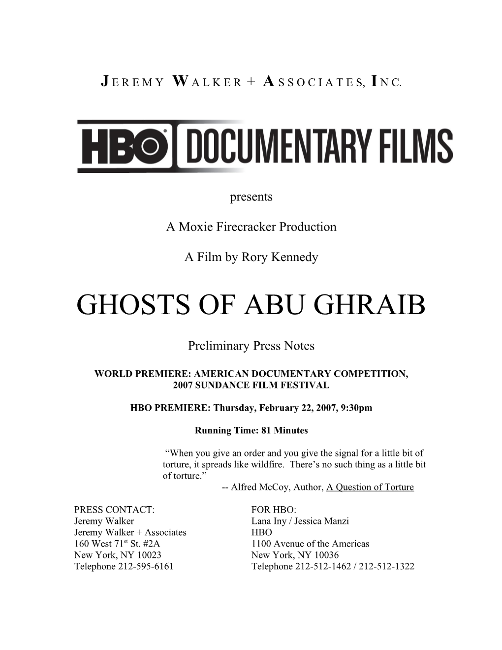 HBO Documentary Films Presents