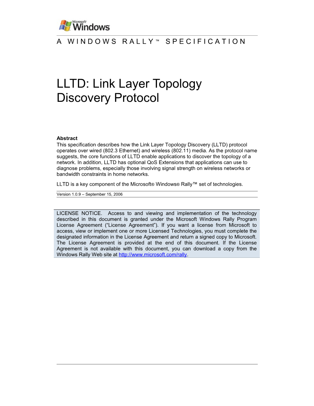 LLTD: Link Layer Topology Discovery Protocol