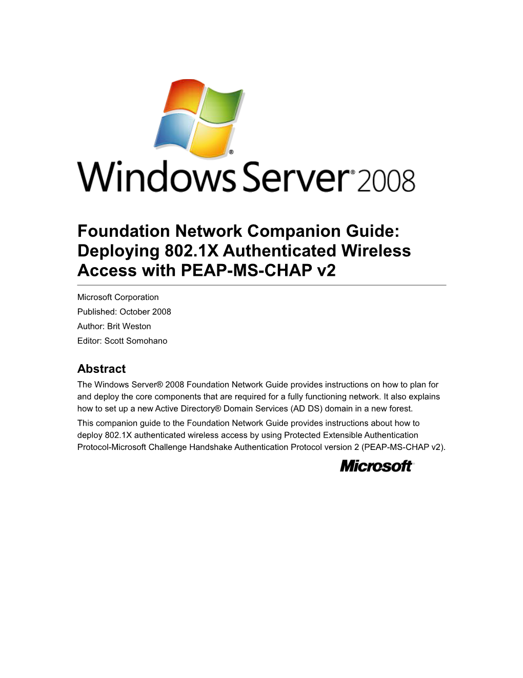 Foundation Network Companion Guide: Deploying 802.1X Authenticated Wireless Access With