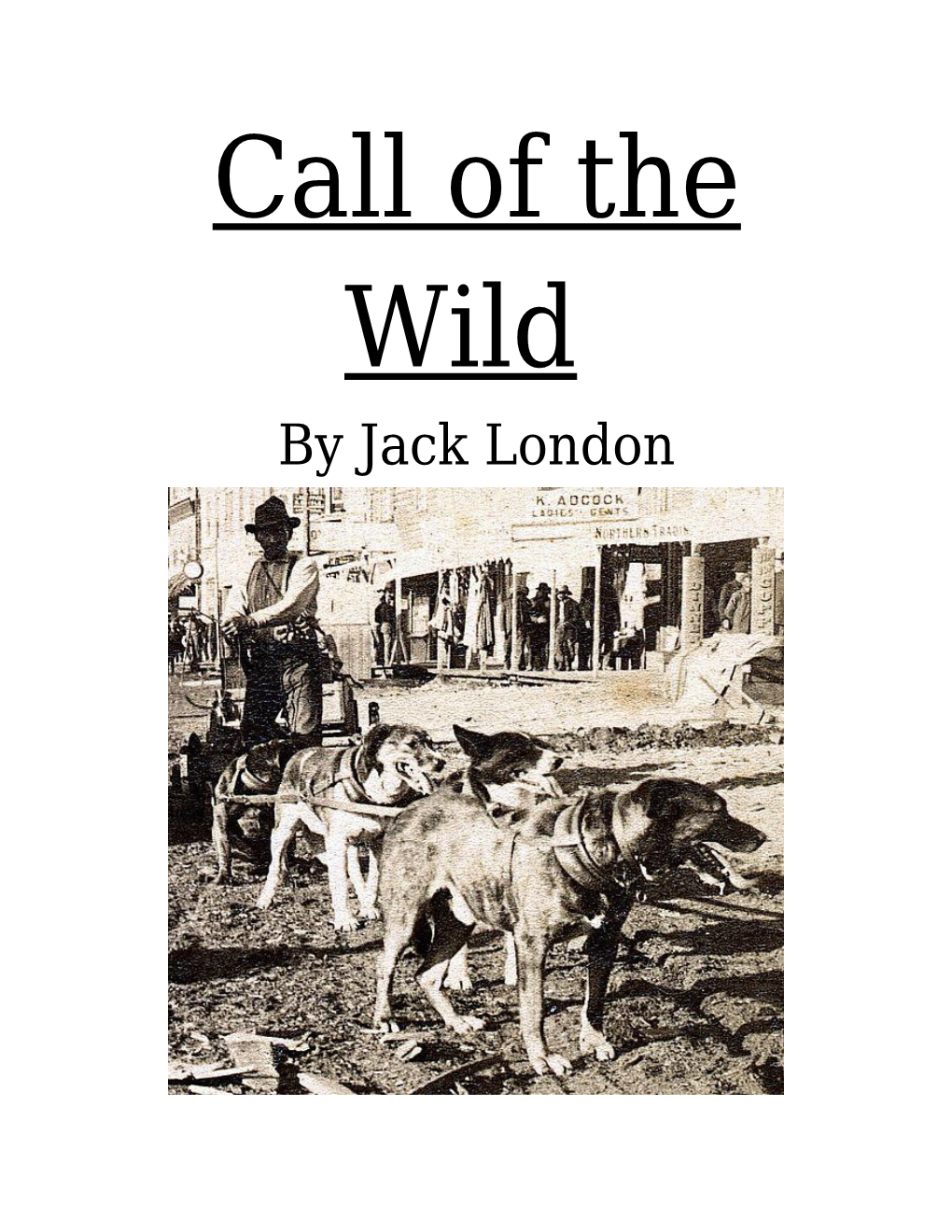 Call of the Wild Whole Novel Study Guide