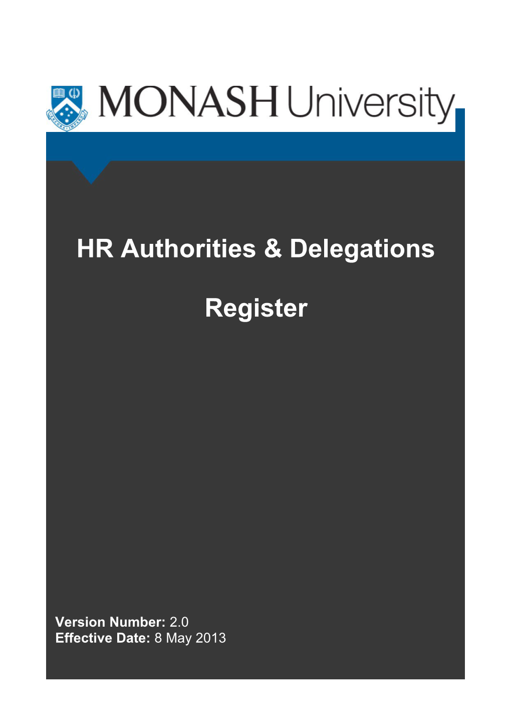 HR Authorities & Delegations