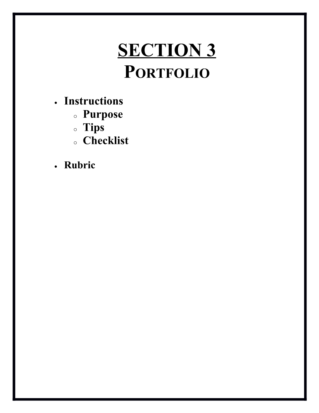 Portfolio Purpose