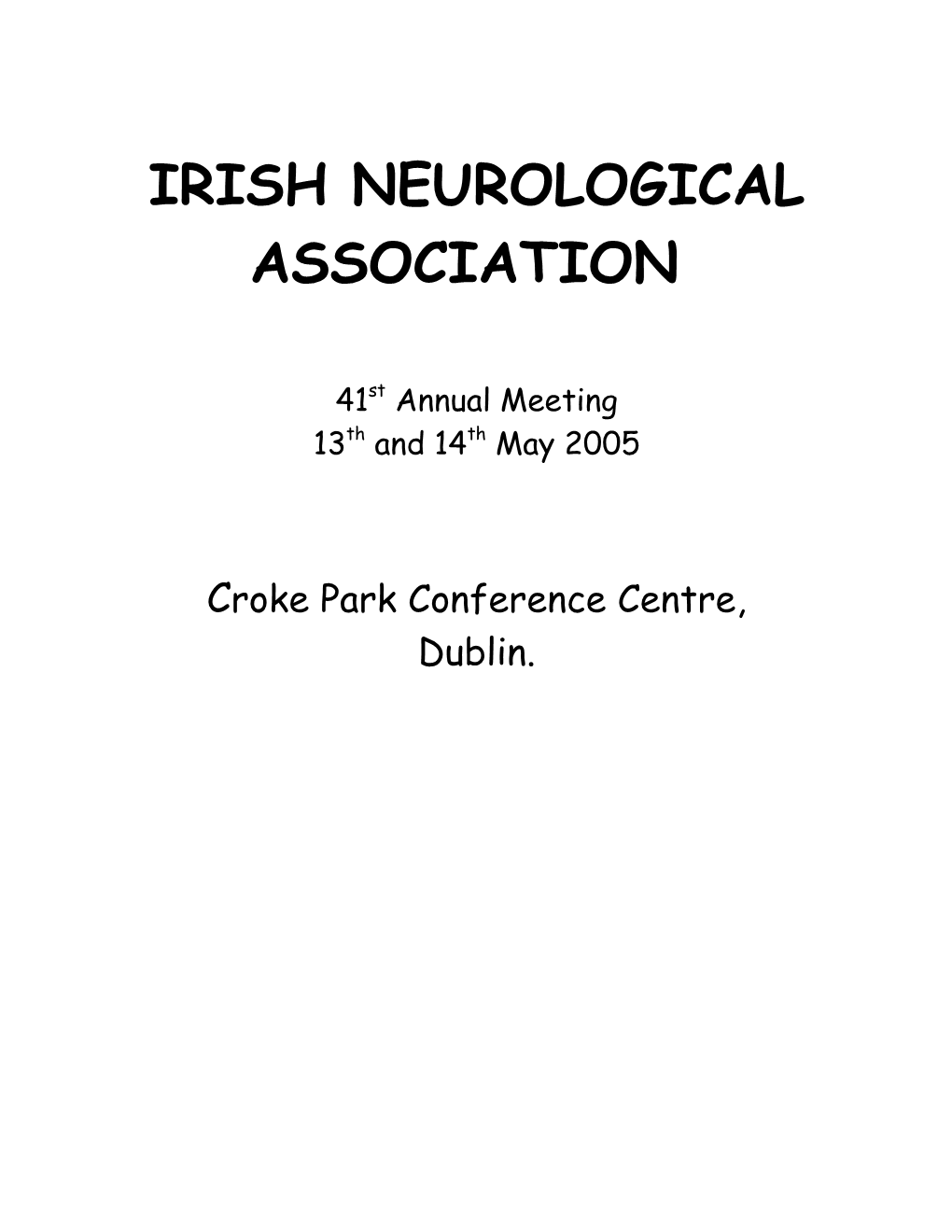 Irish Neurological Association s1