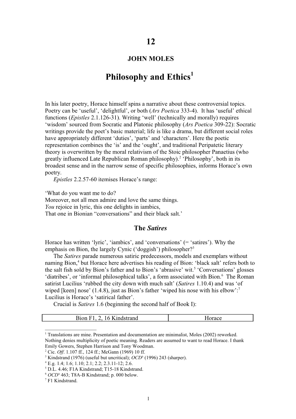 Philosophy and Ethics