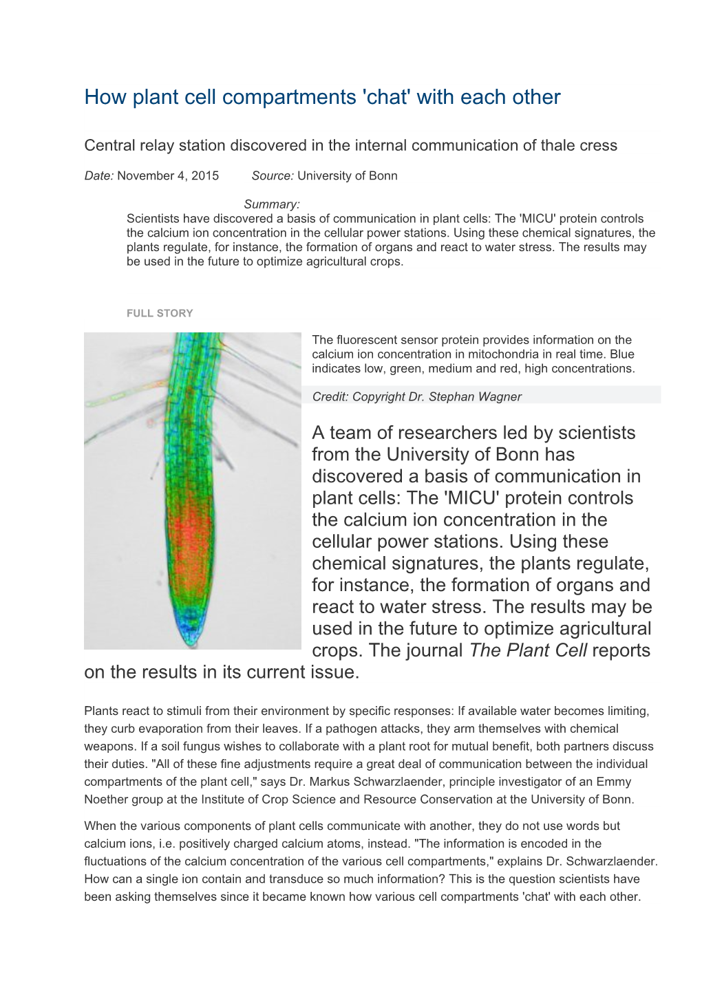 How Plantcellcompartments 'Chat' Witheachother