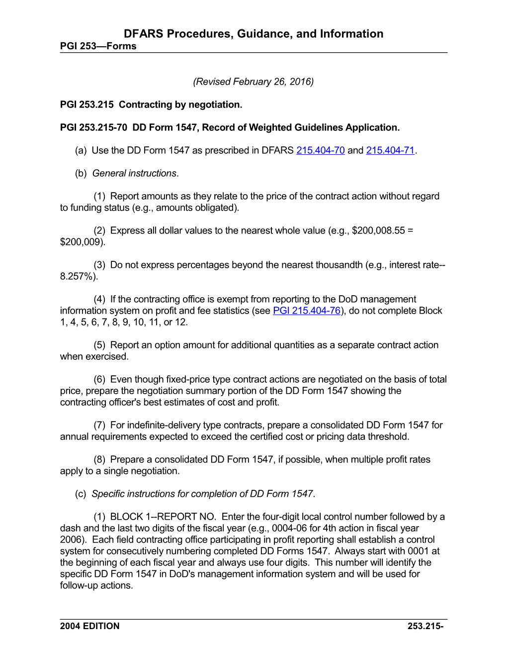 Subpart 201.3 Agency Acquisition Regulations