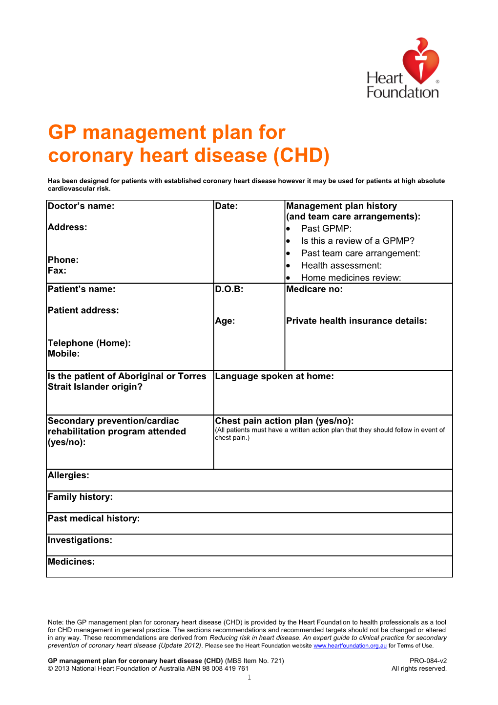 CHD GPMP Paper Version 2013