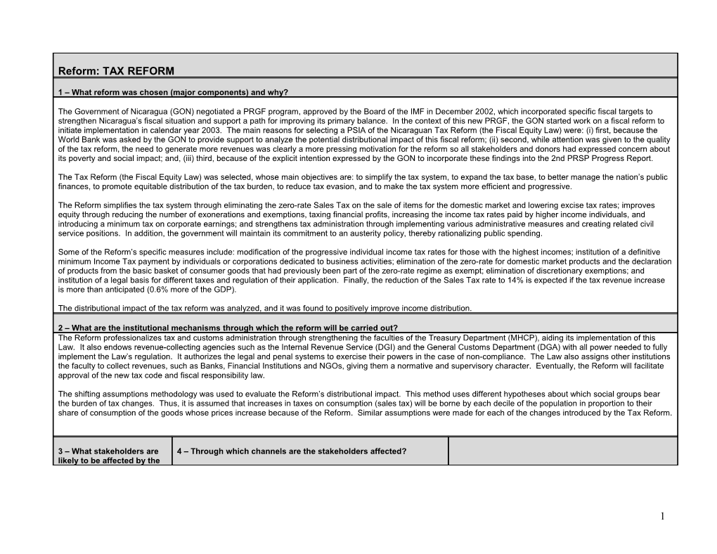 Core Issues for Bank-Supported Poverty and Social Impact Analysis