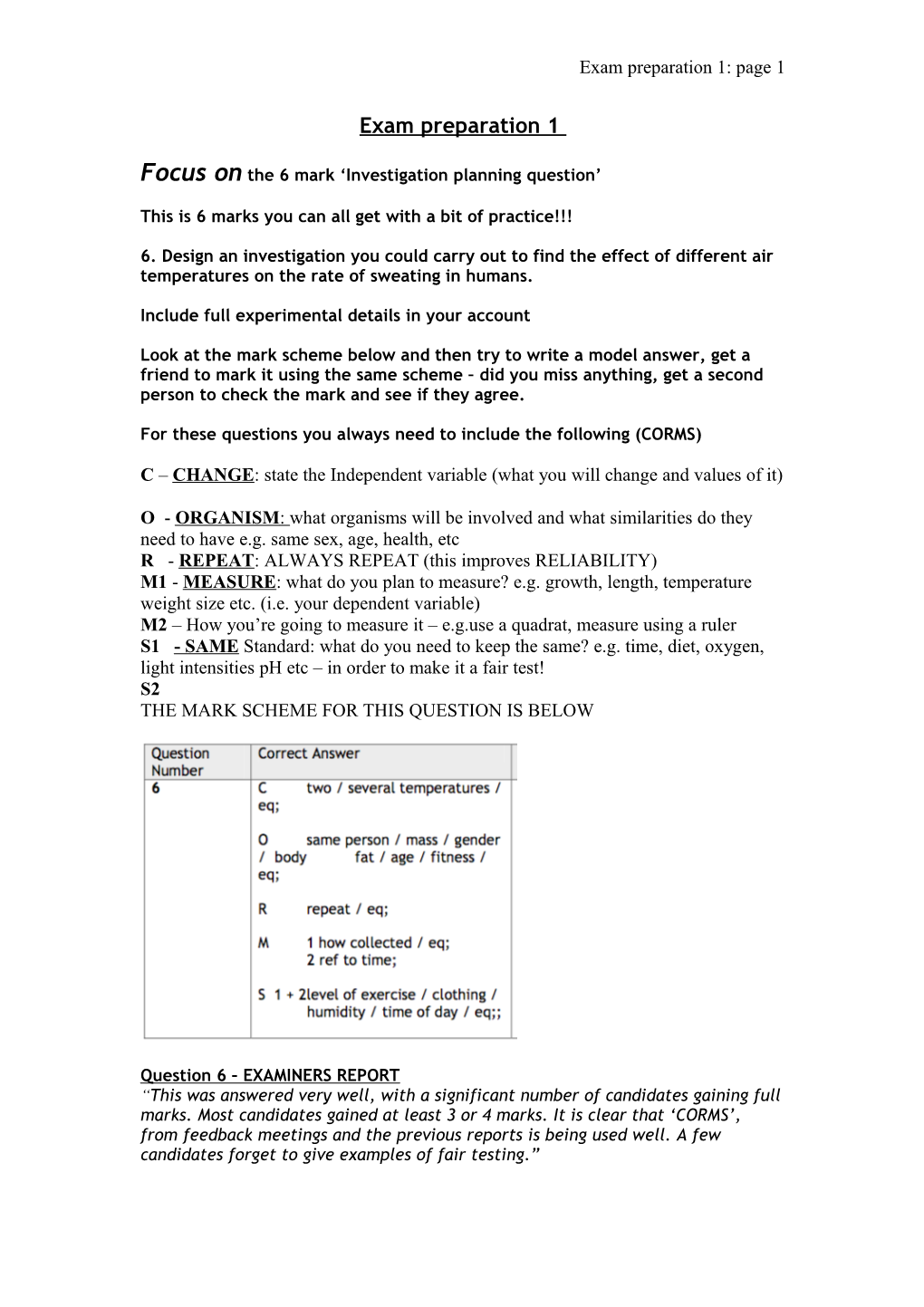 Exam Preparation 1