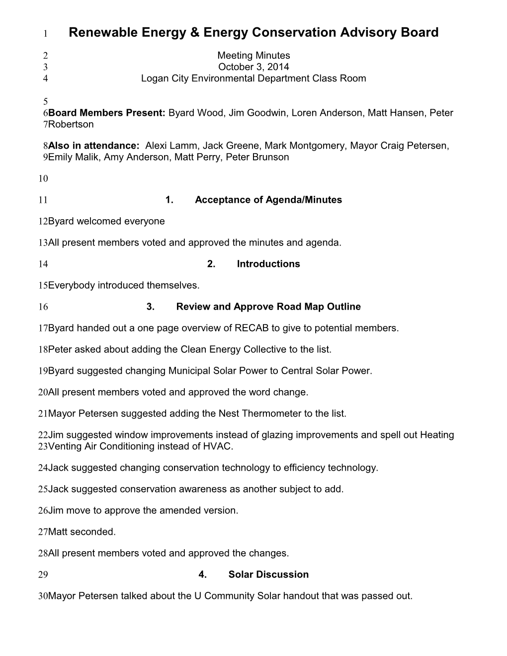 Renewable Energy & Energy Conservation Advisory Board