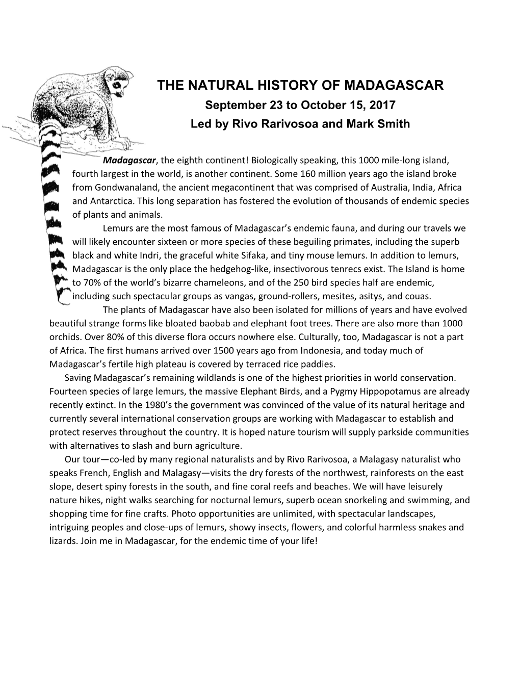 The Natural History of Madagascar