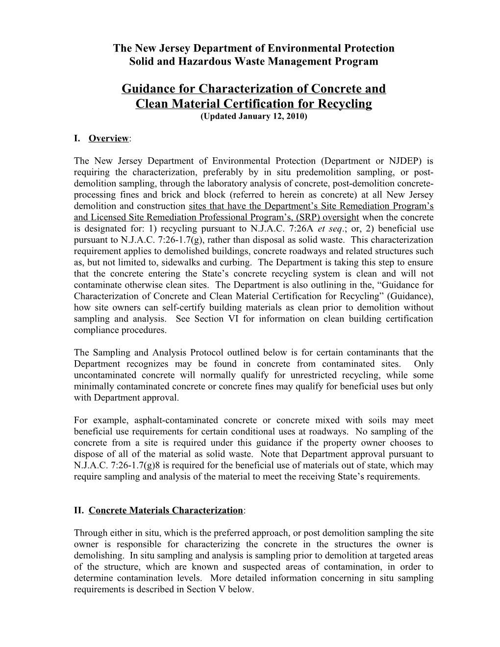 Beneficial Use Clean Fill Protocol and Recycled Materials Contamination Issues