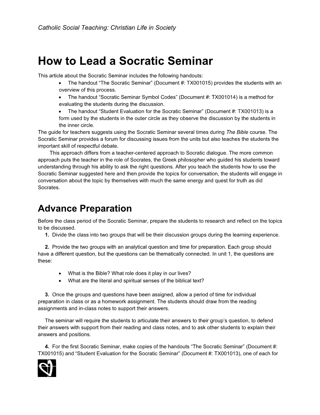 How to Lead a Socratic Seminar