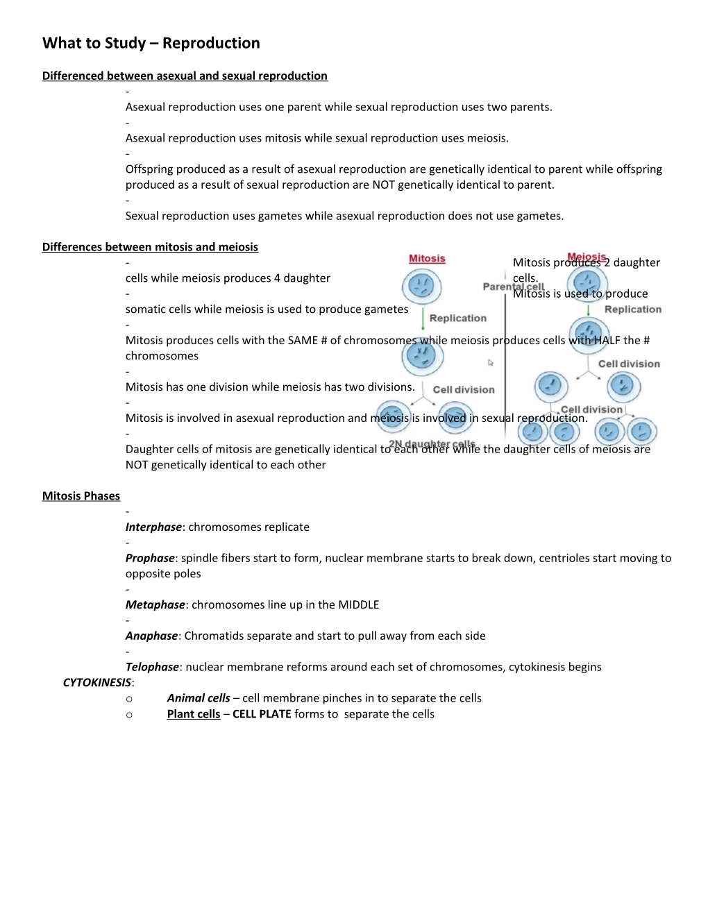 Differenced Between Asexual and Sexual Reproduction