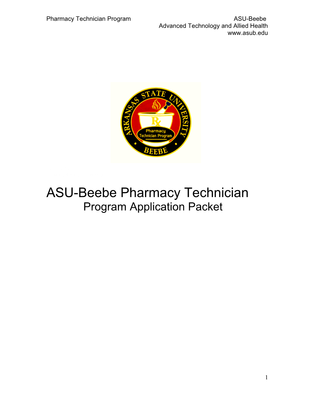 Pharmacy Technician Program ASU-Beebe